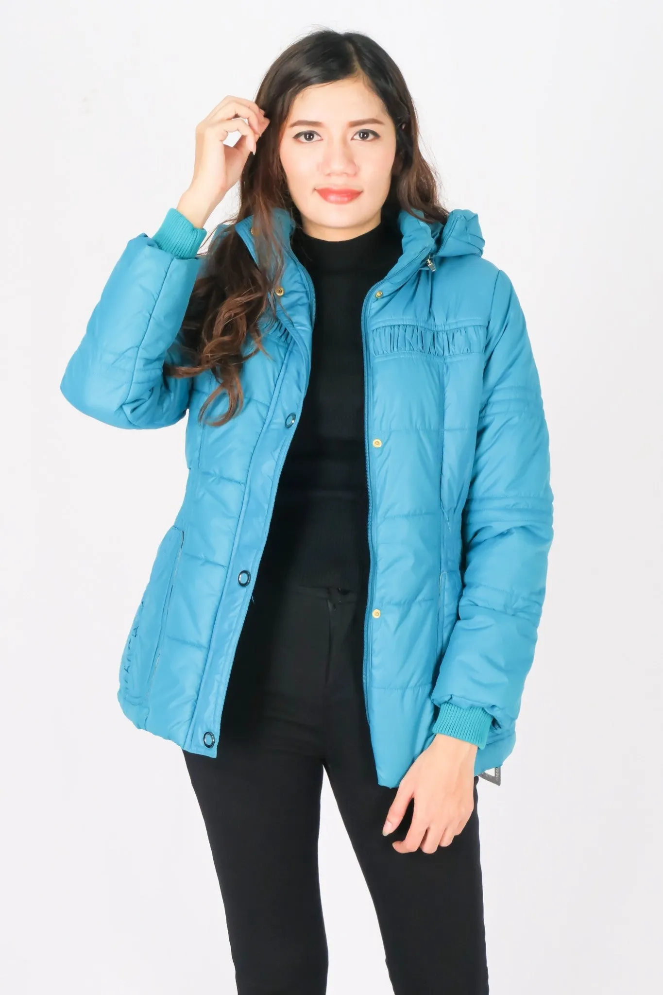 เสื้อโค้ทดาวน์กันหนาว Blue Sky - Blue Sky Slim fit Chevron Down Coat