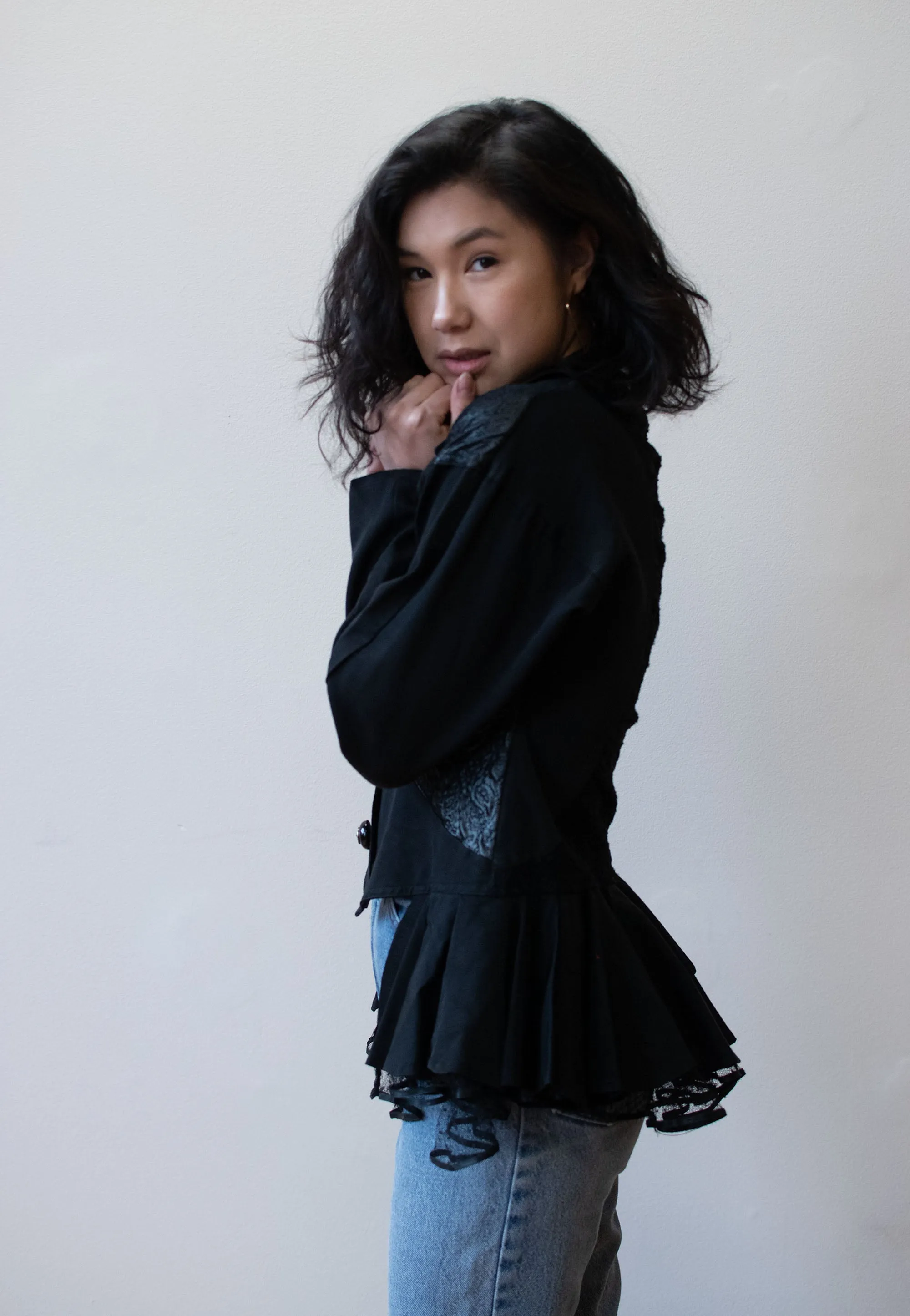 1980s Textured Peplum Jacket | Pauline Trigere