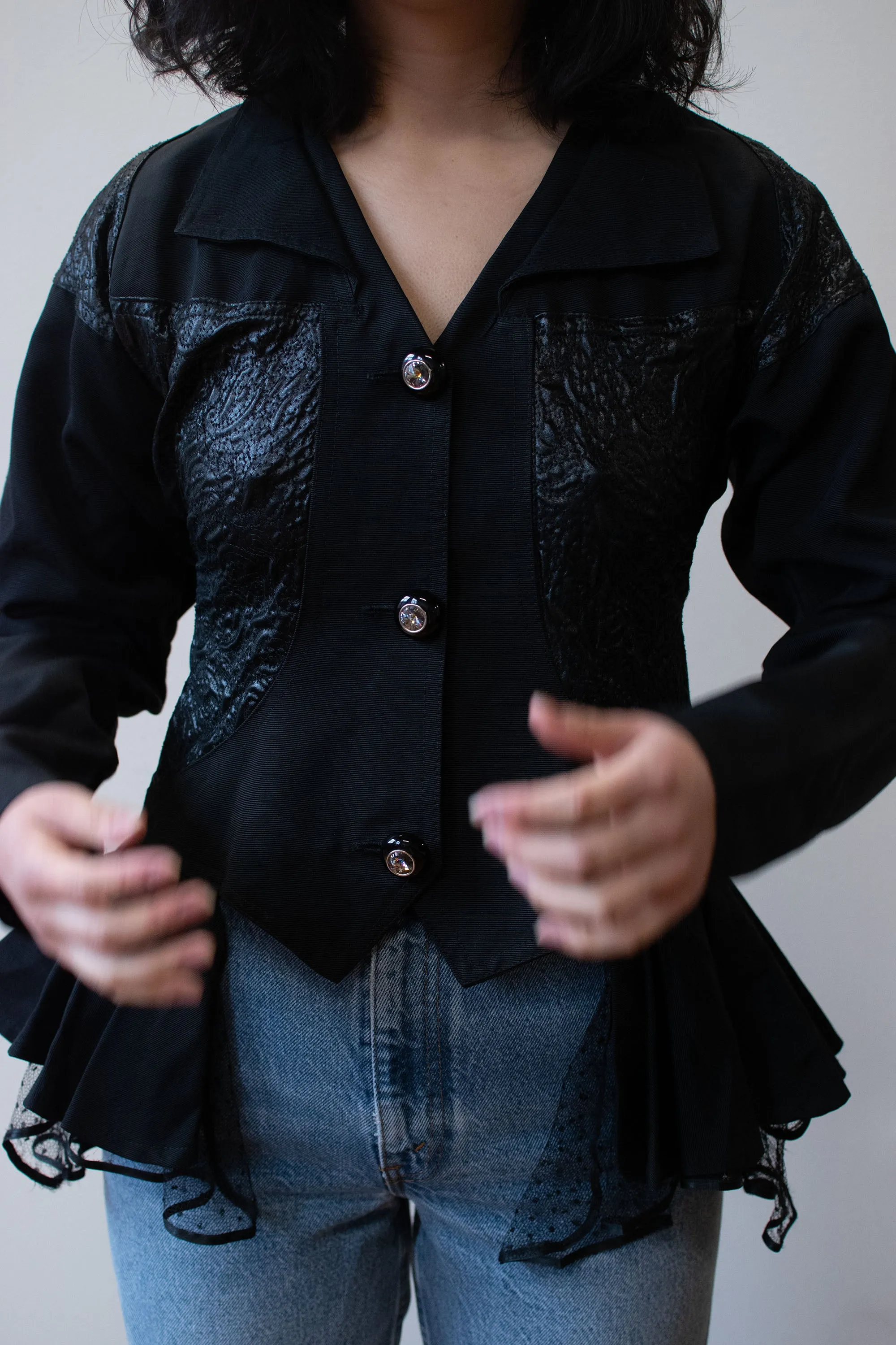 1980s Textured Peplum Jacket | Pauline Trigere