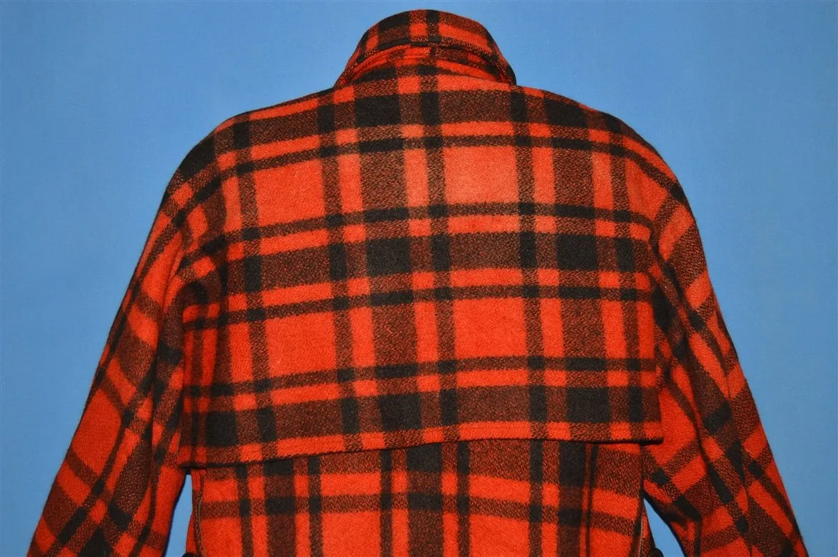 40s Double Mackinaw Black Red Check Coat Extra Large