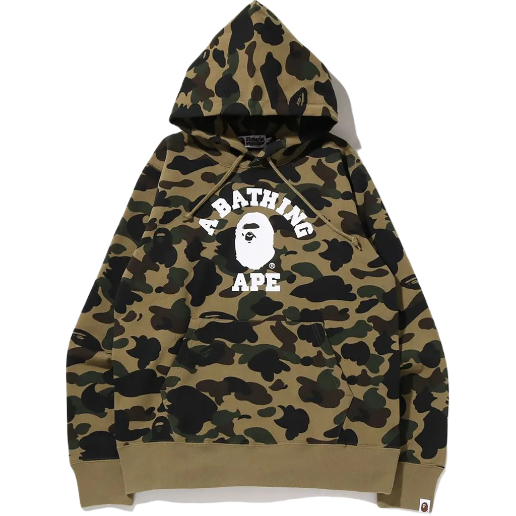 A Bathing Ape 1st Camo College Pullover Hoodie (SS22) - Green Camo