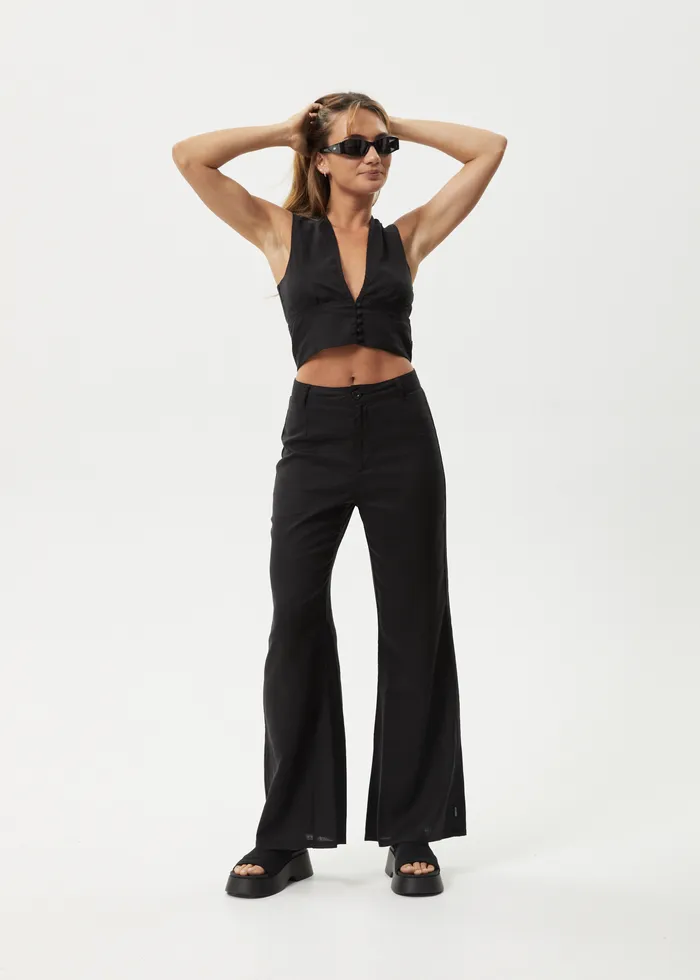 AFENDS Birkin Flared Pants - BLACK