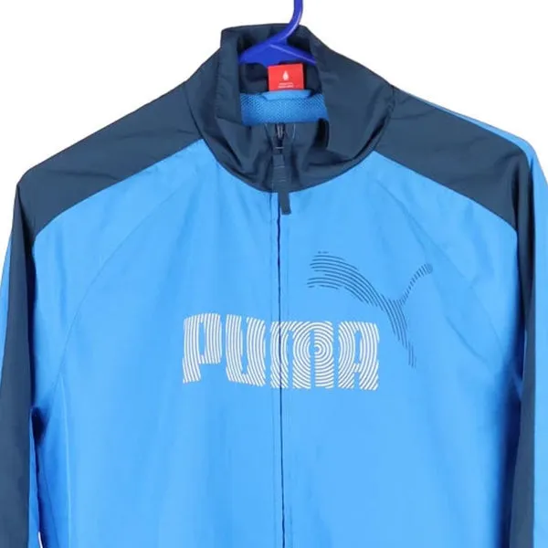 Age 14 Puma Spellout Track Jacket - XL Blue Polyester