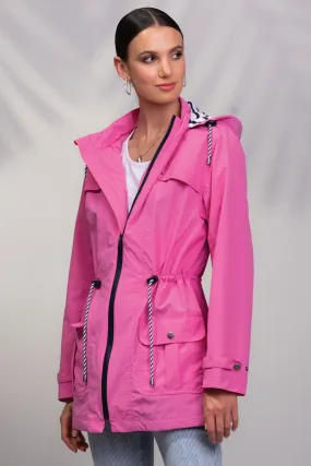 Alison Sheri Showerproof Coat With Hood Hot Pink A45126
