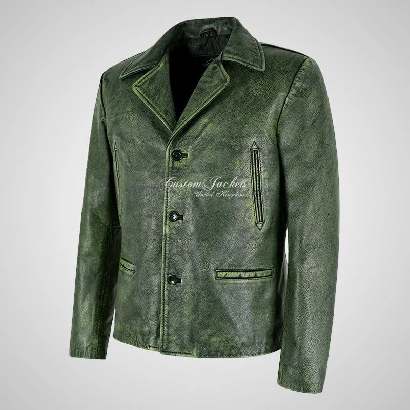 AMERICANA Leather Blazer Vintage Biker Leather Blazer