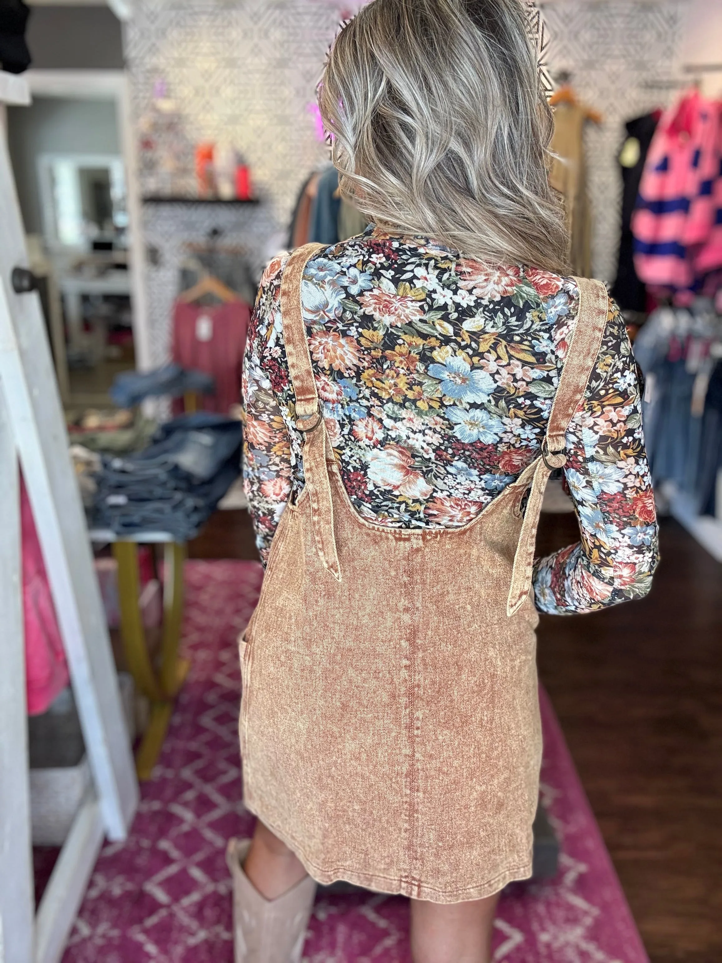 Aspen Rust Overall Dress