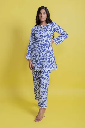 Bella Blue Vegan Silk Co-Ord Set