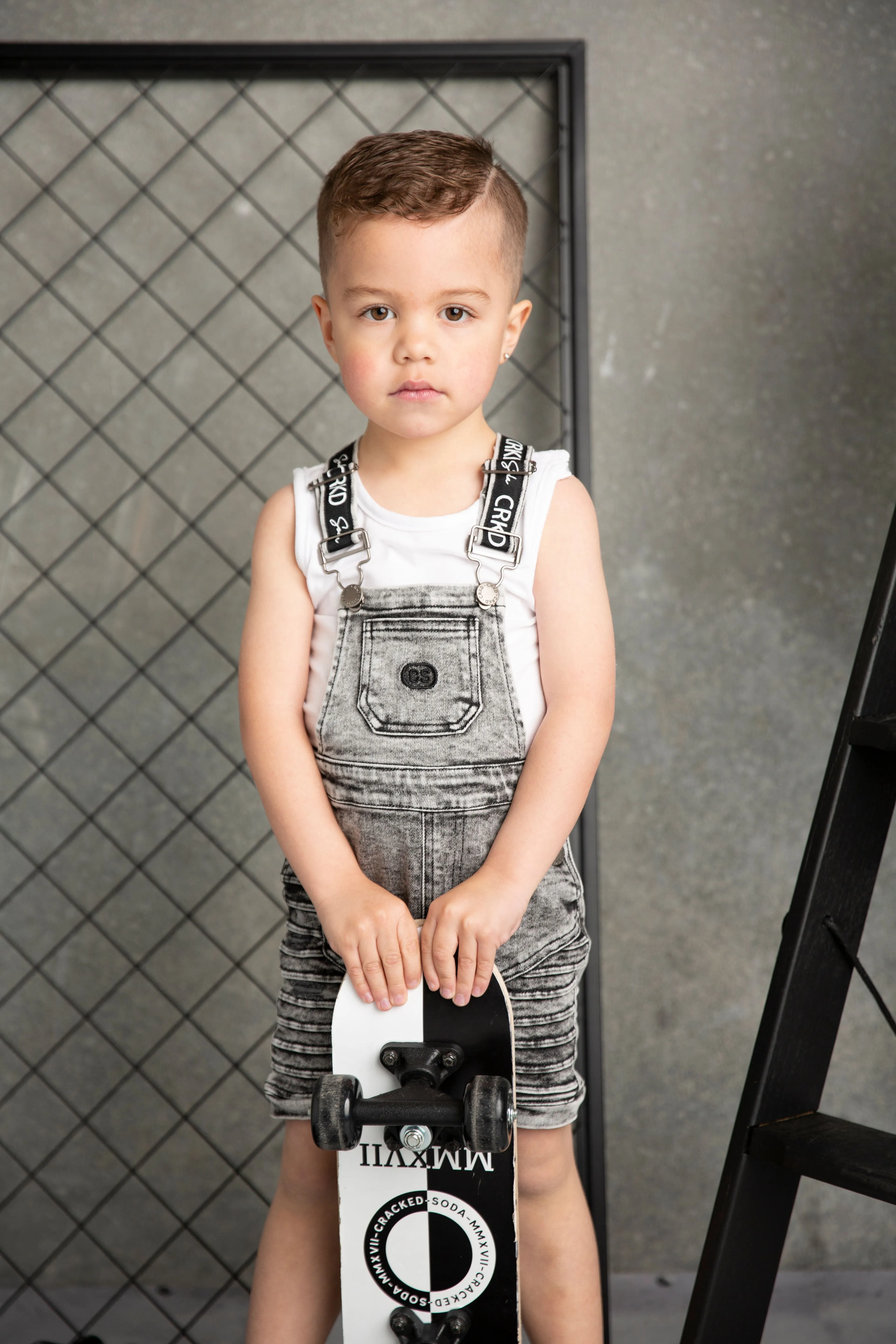 Billie Detailed Overall - Denim Grey