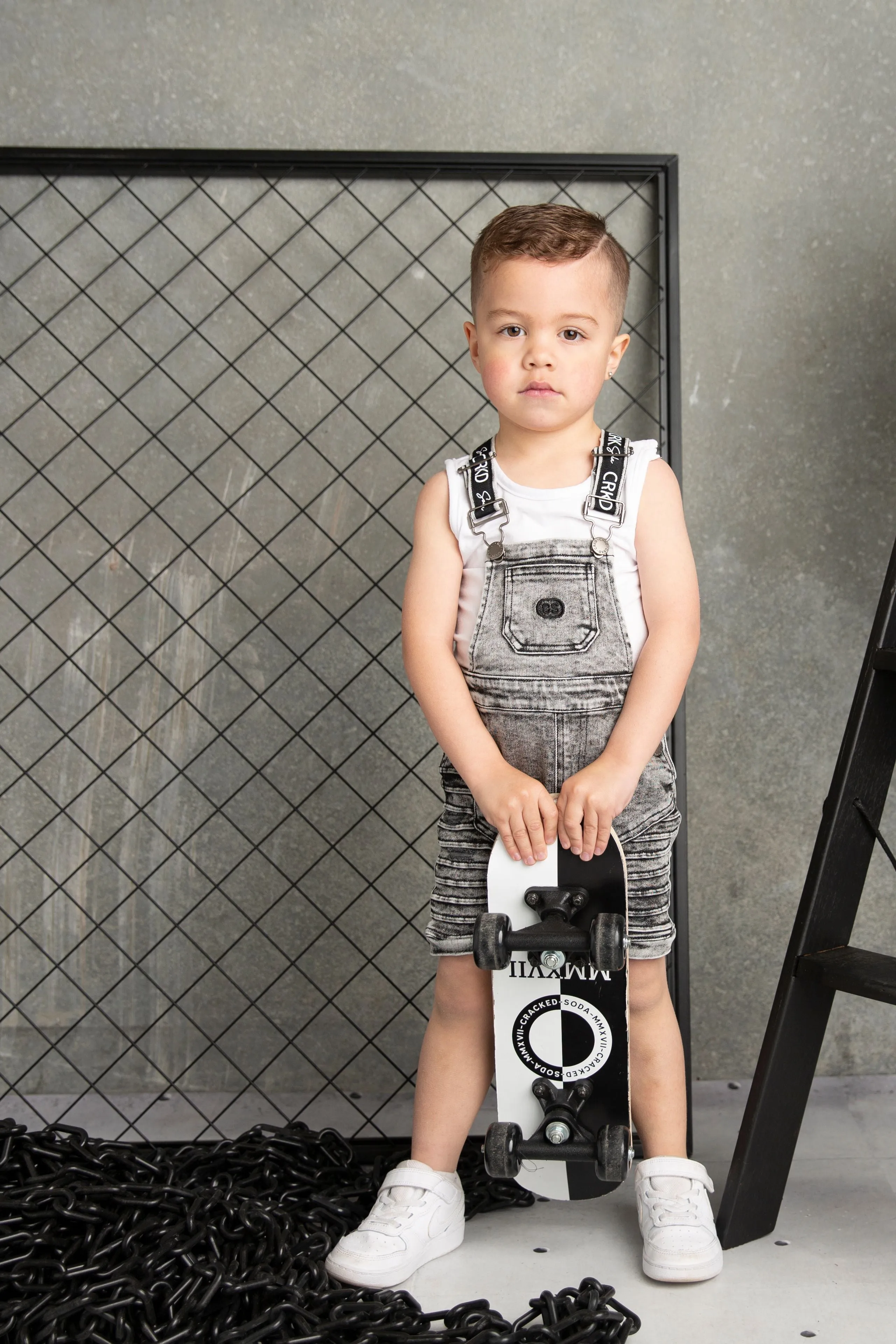 Billie Detailed Overall - Denim Grey
