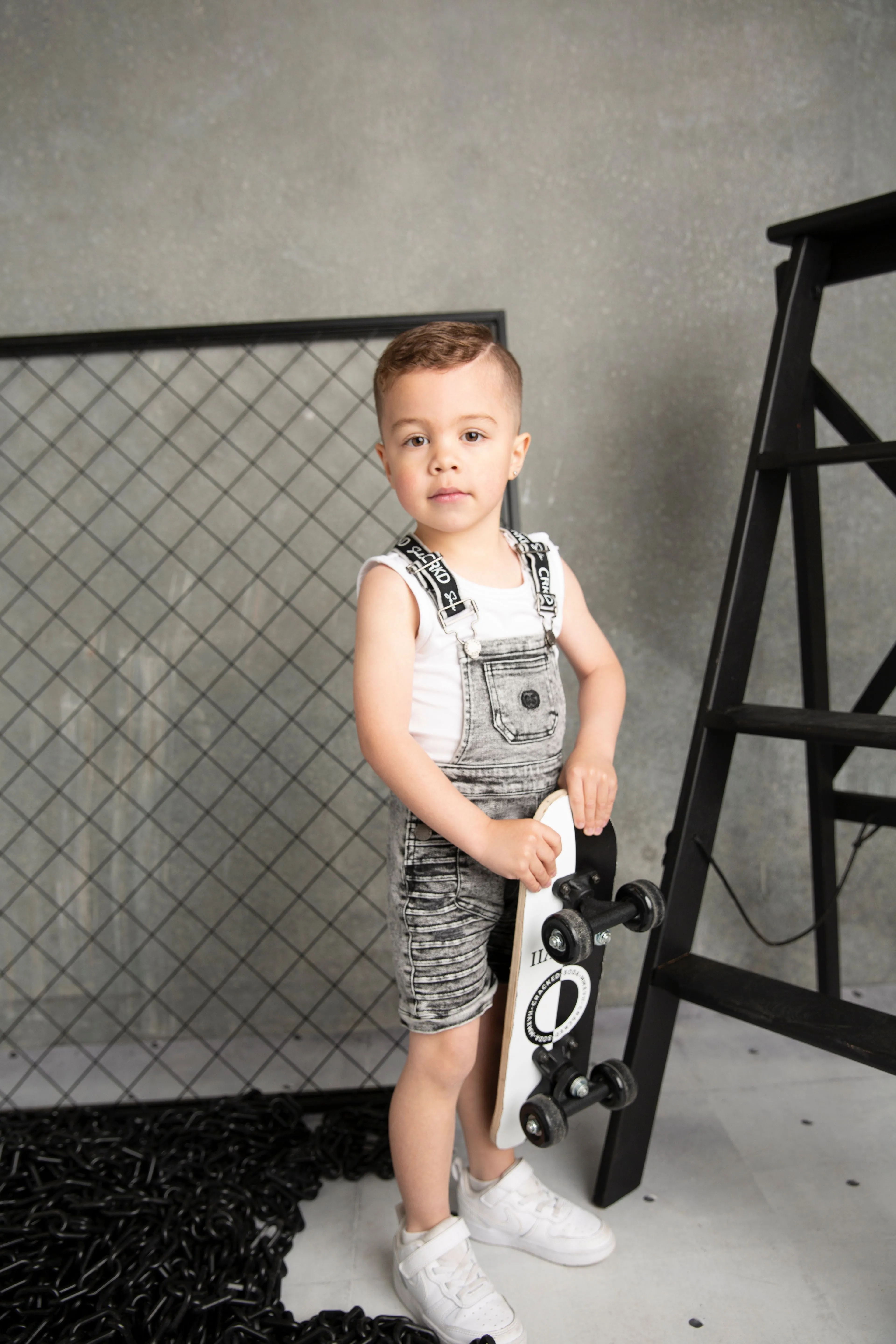 Billie Detailed Overall - Denim Grey