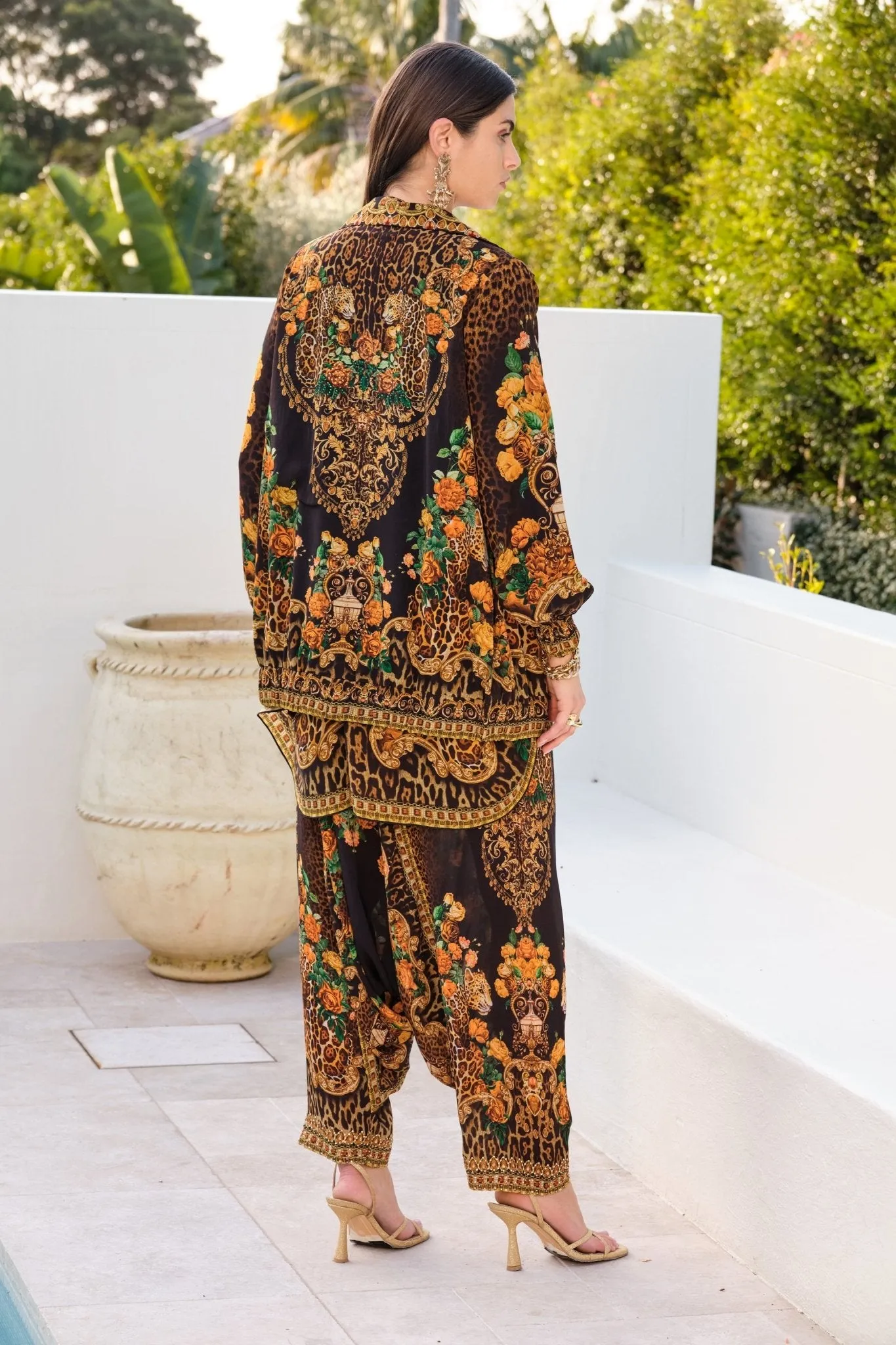 BLACK LEOPARDESS OVERSIZED BOMBER JACKET