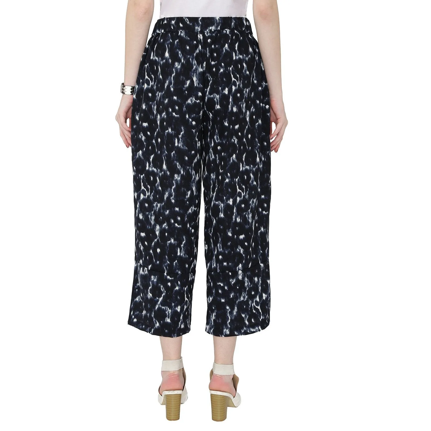 Blue Printed Flared Pants