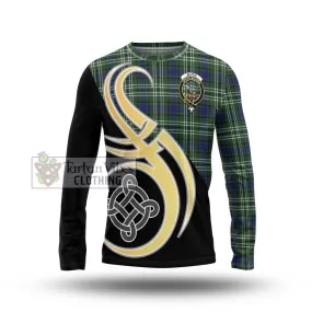 Blyth Tartan Long Sleeve T-Shirt with Family Crest and Celtic Symbol Style