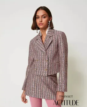 BOUCLE AND LUREX BLAZER BY TWIN SET FALL 24