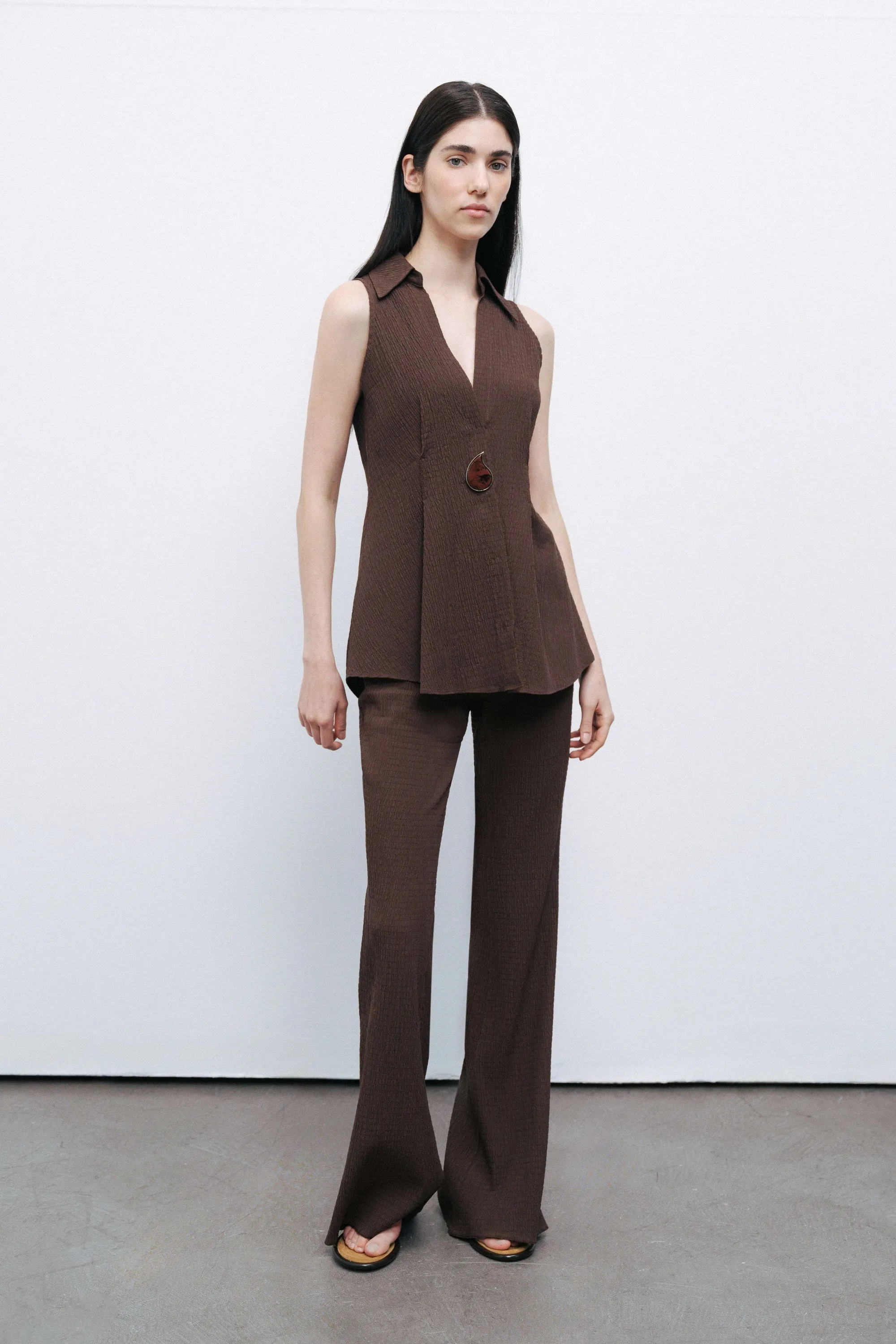 Brown Flared Pants
