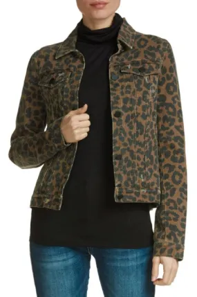 Brown Leopard Jean Jacket