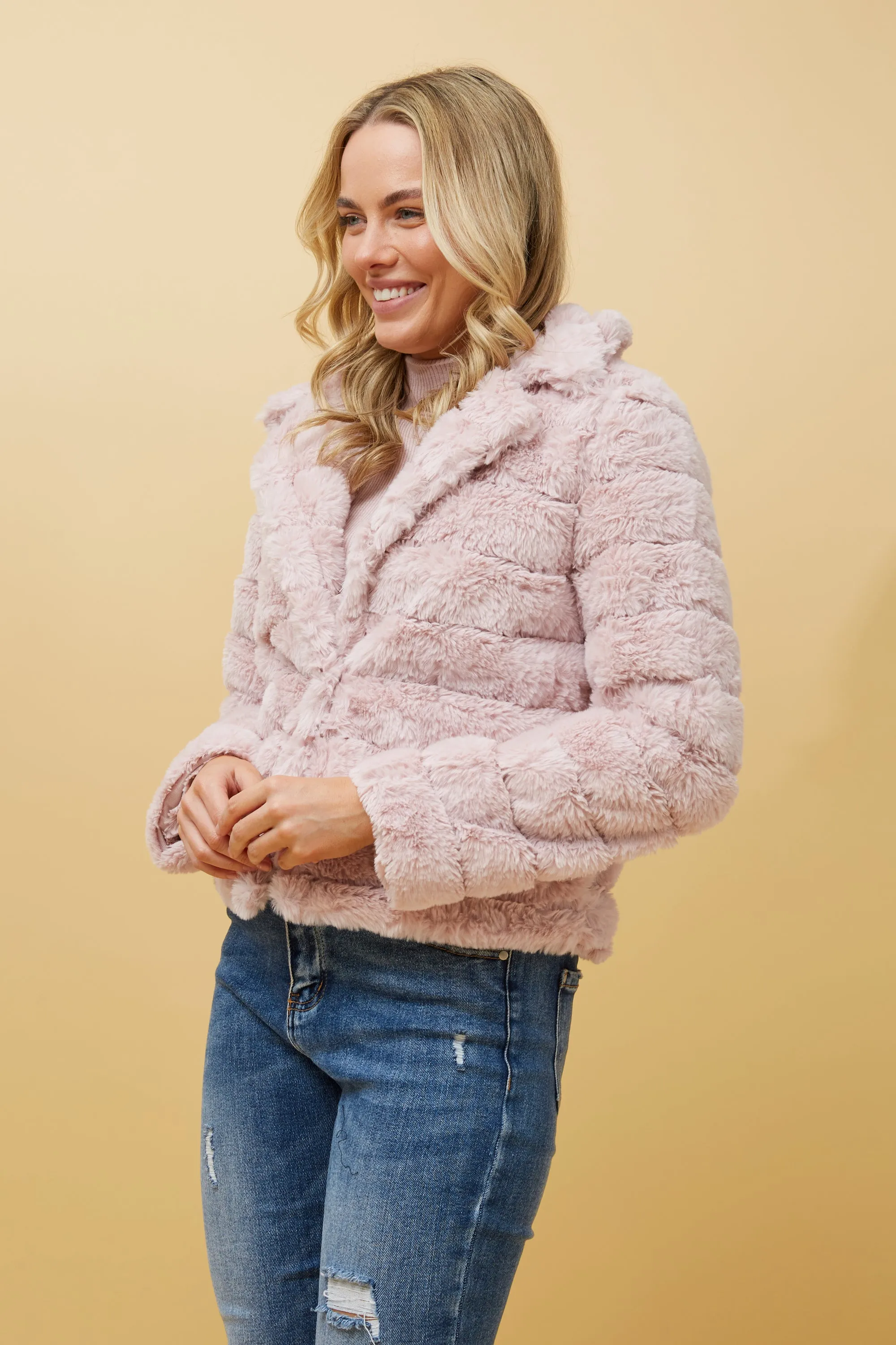 Caroline Morgan Faux Fur Jacket