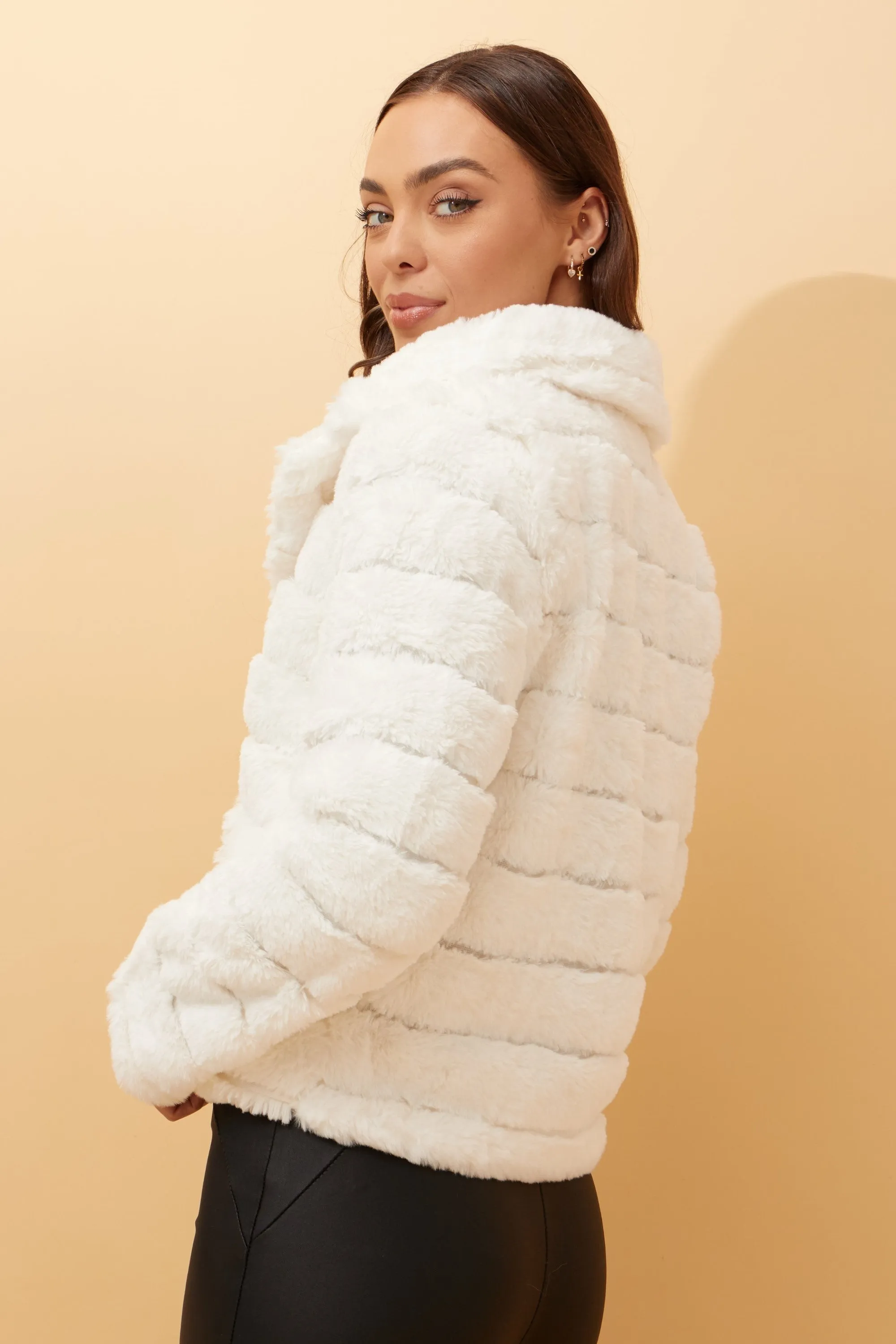 Caroline Morgan Faux Fur Jacket