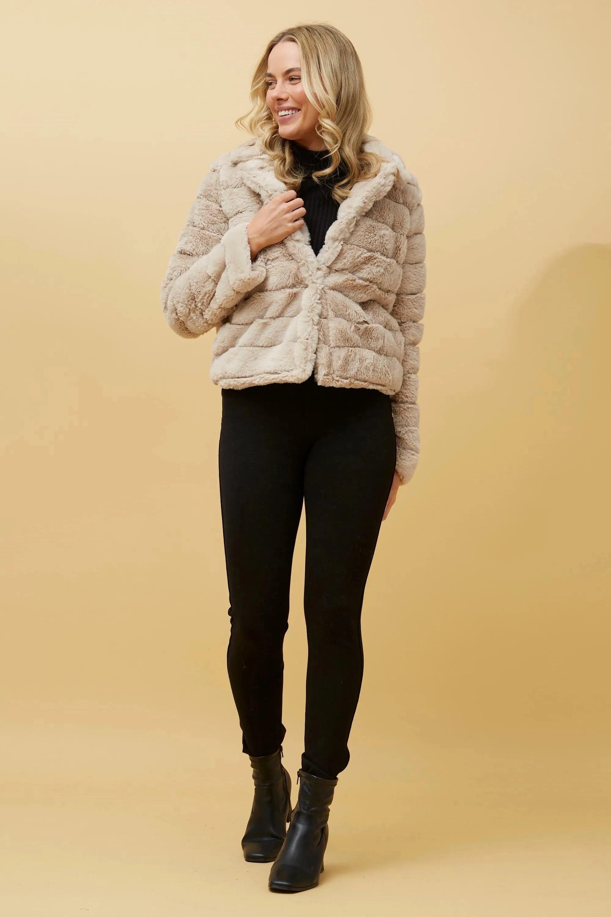 Caroline Morgan Faux Fur Jacket
