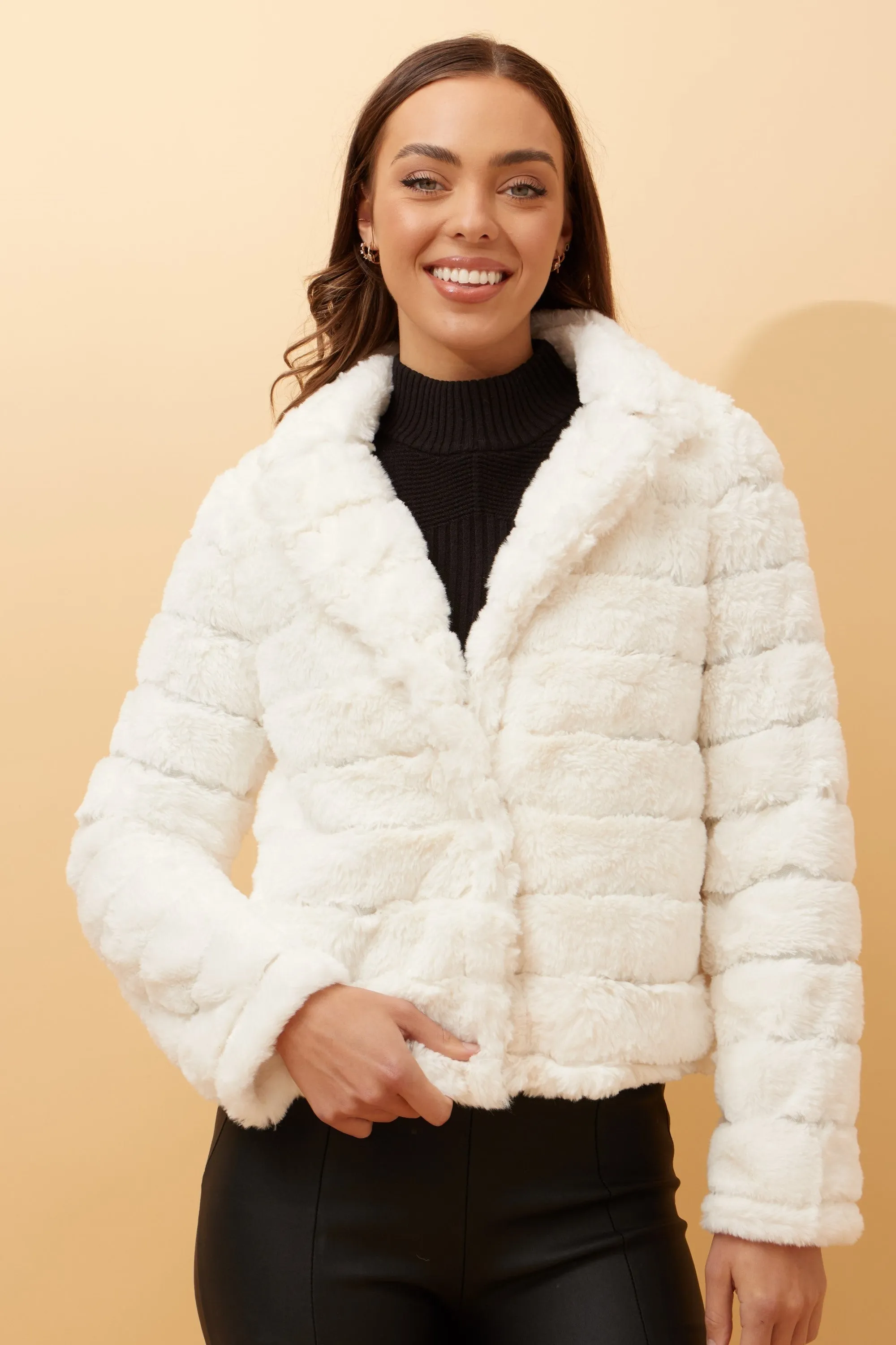 Caroline Morgan Faux Fur Jacket
