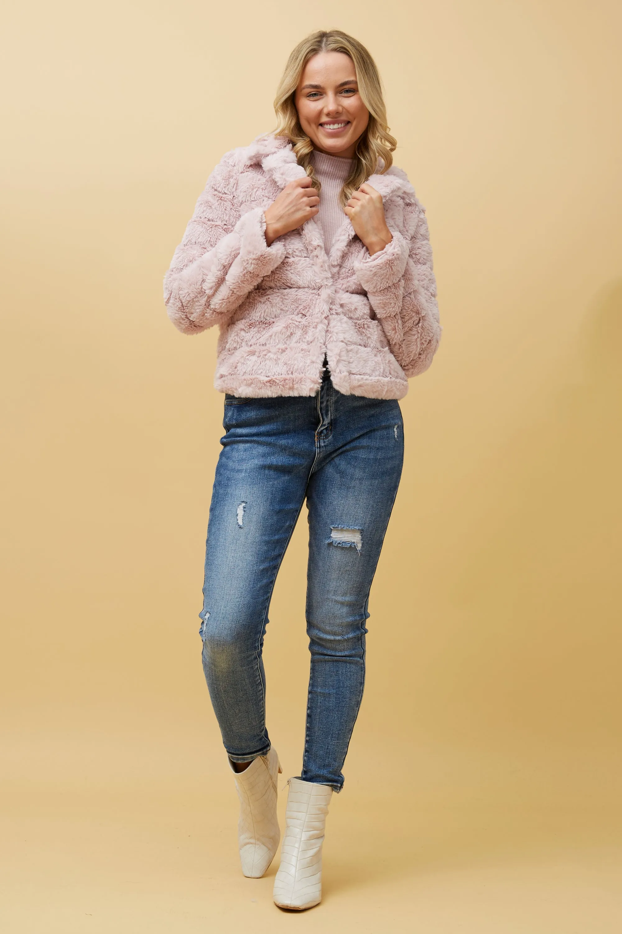 Caroline Morgan Faux Fur Jacket