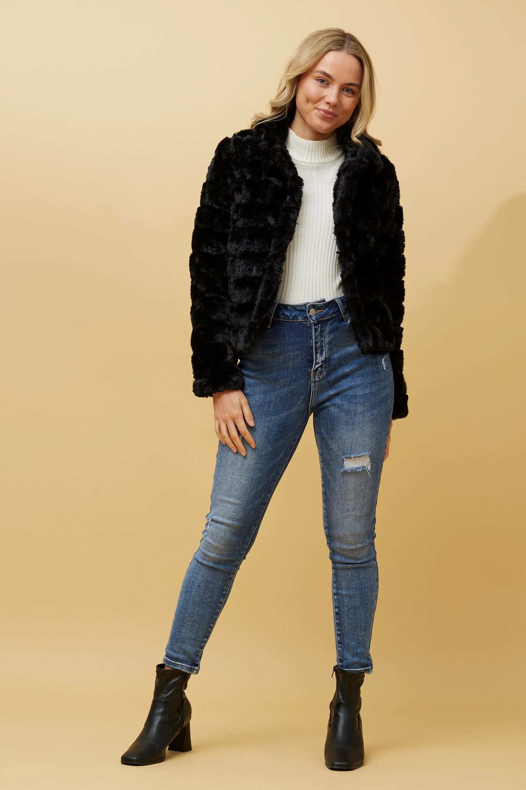 Caroline Morgan Faux Fur Jacket