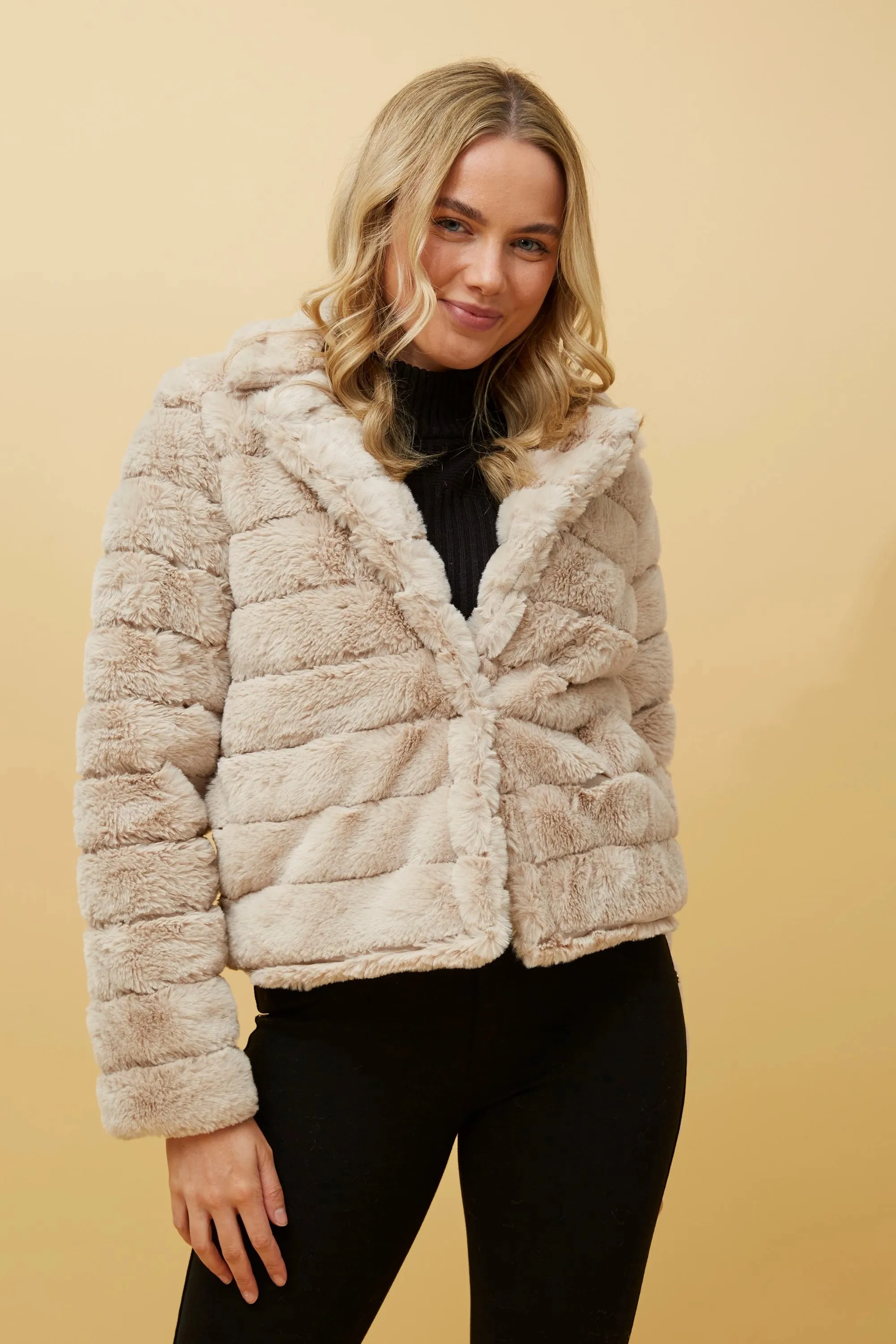 Caroline Morgan Faux Fur Jacket