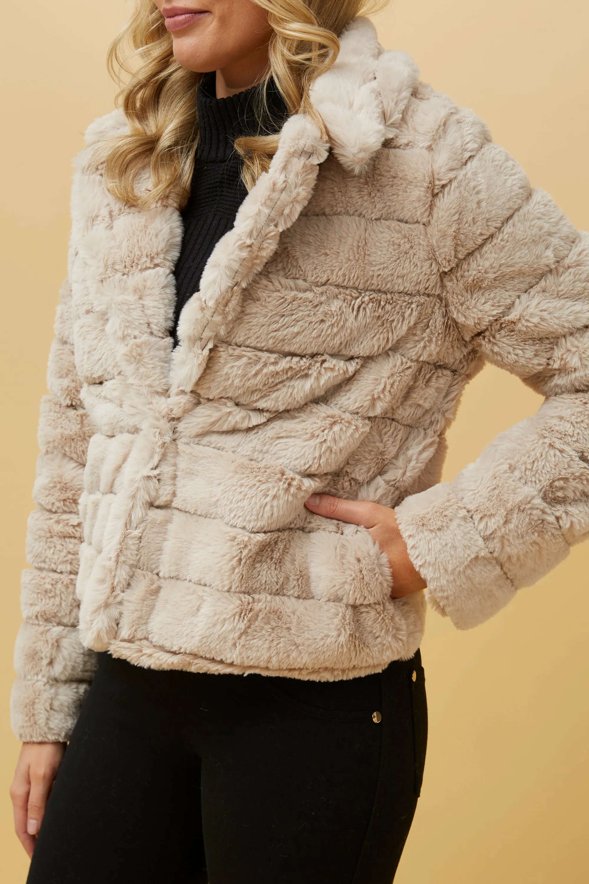 Caroline Morgan Faux Fur Jacket