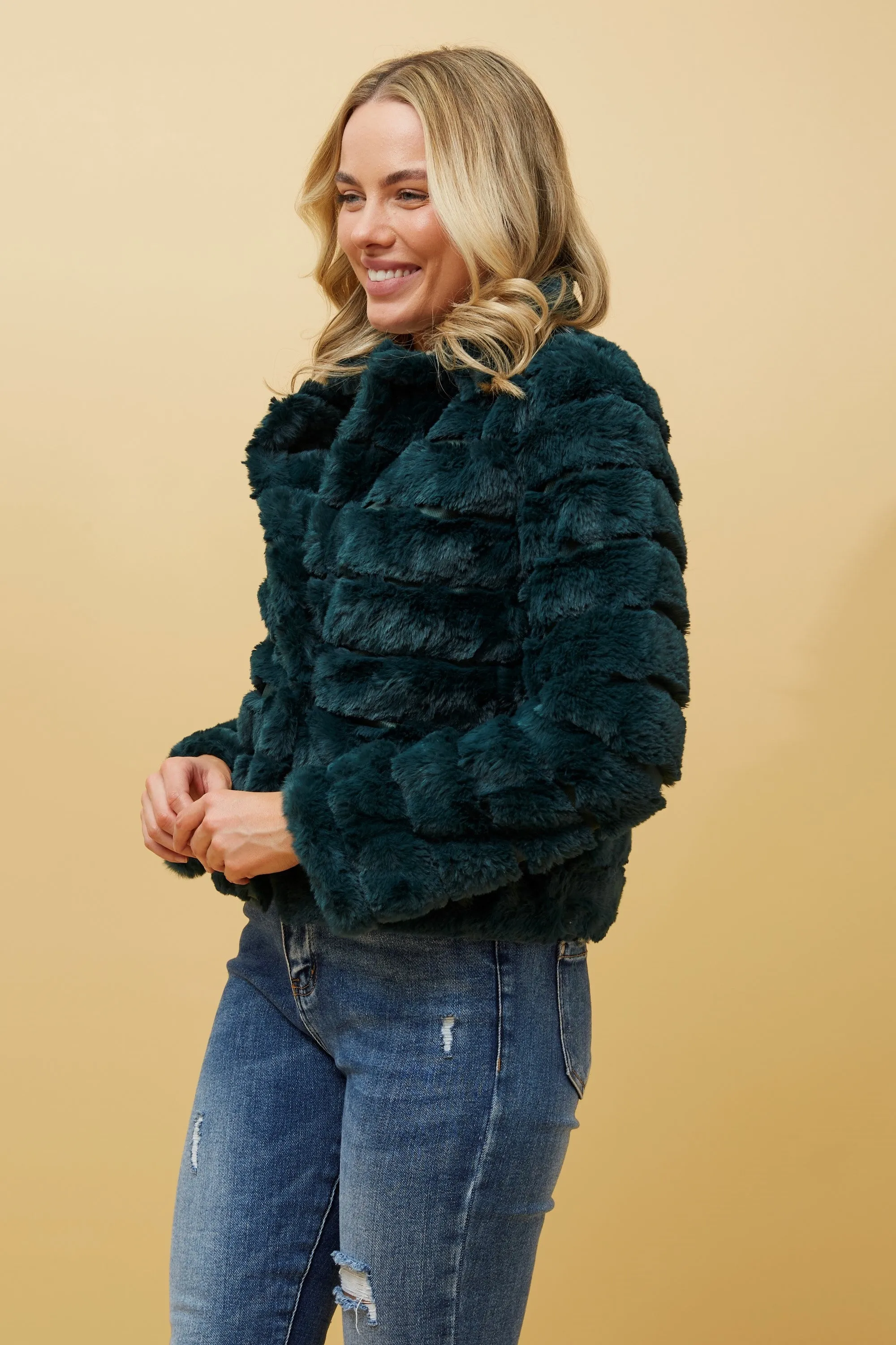 Caroline Morgan Faux Fur Jacket