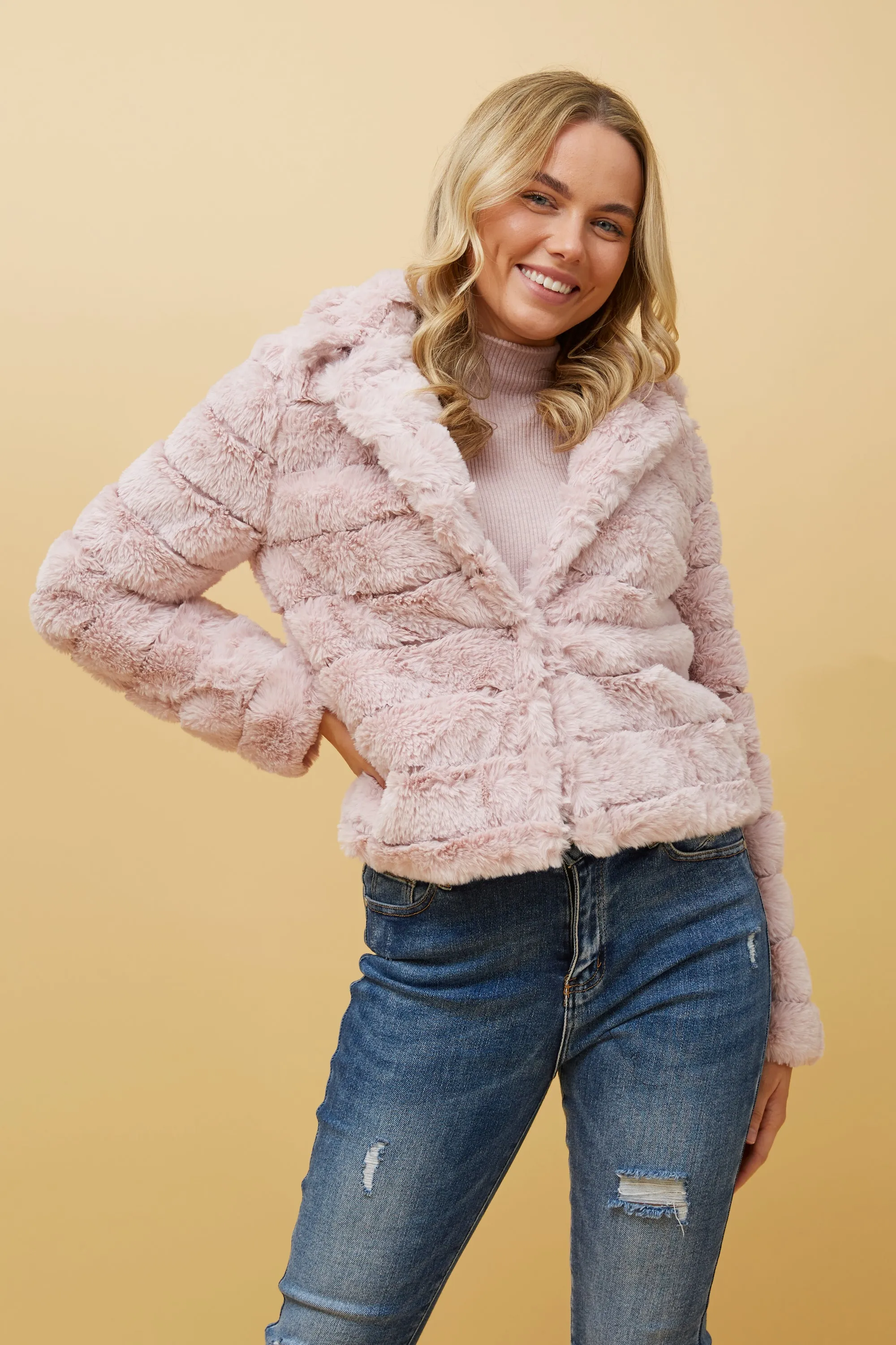 Caroline Morgan Faux Fur Jacket