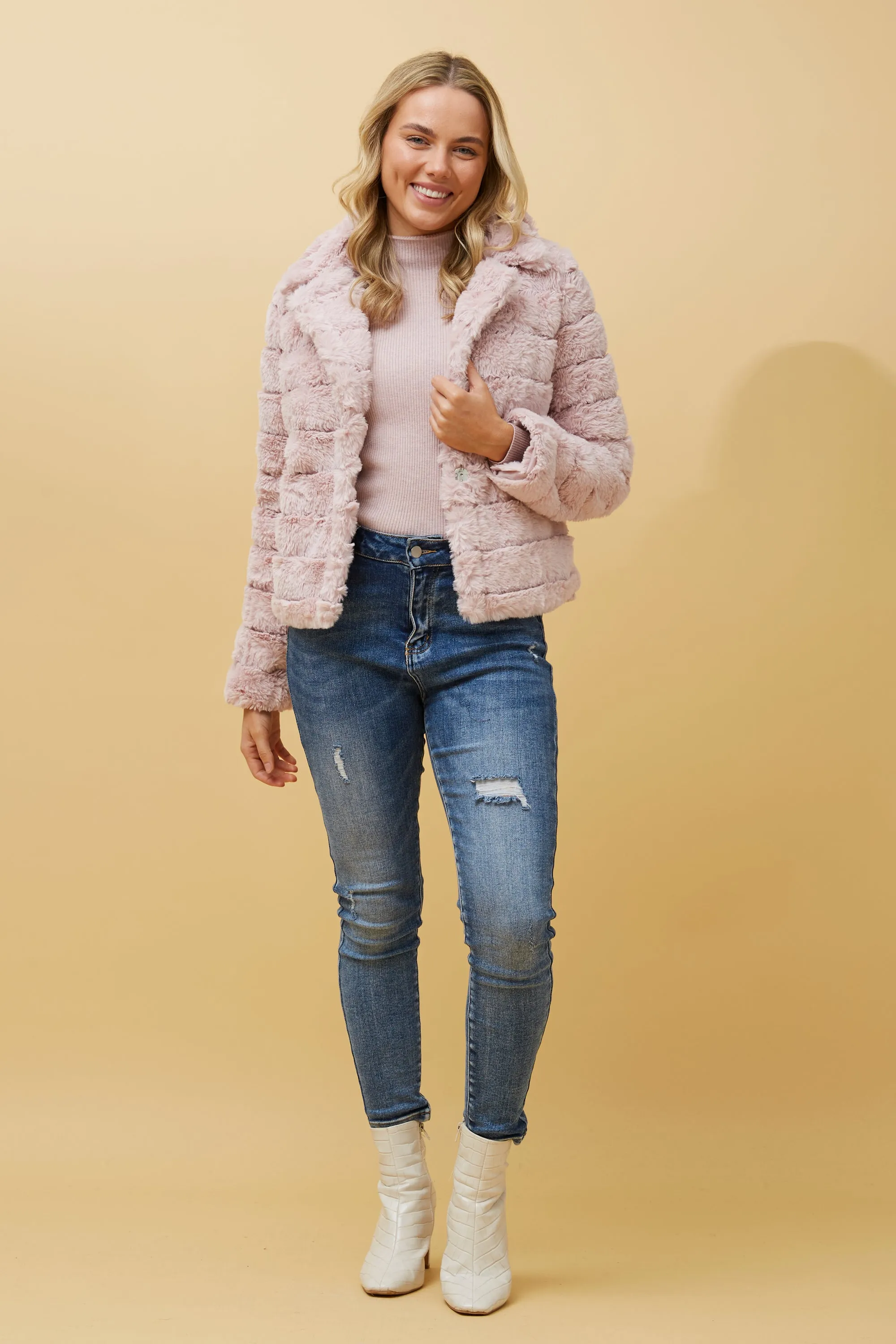Caroline Morgan Faux Fur Jacket