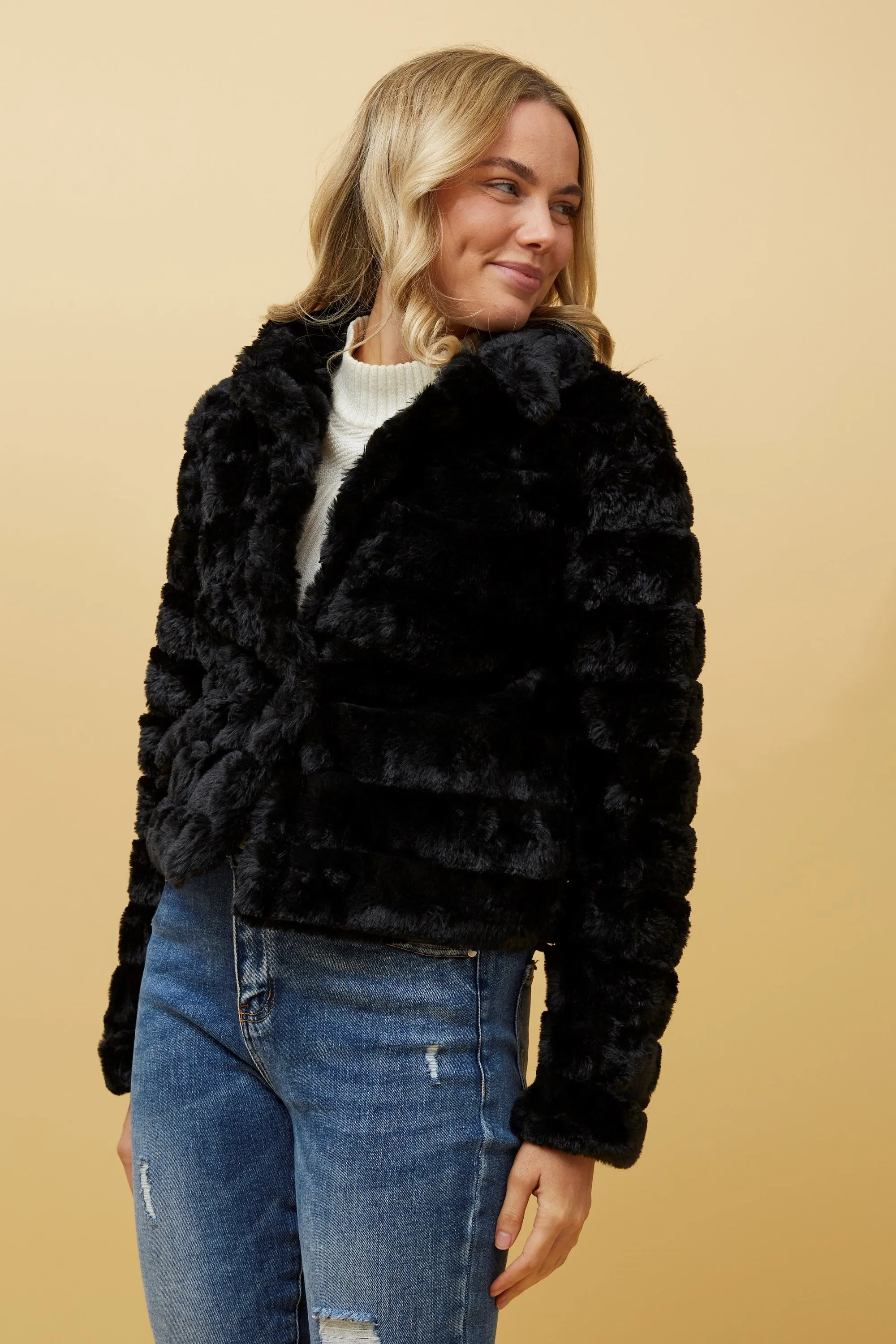 Caroline Morgan Faux Fur Jacket