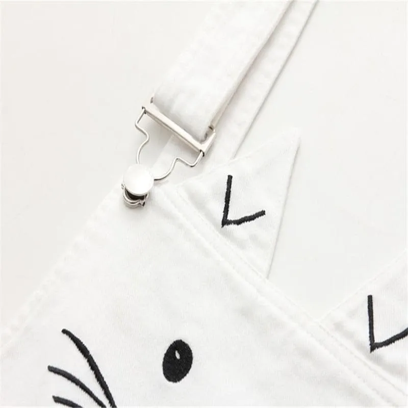 Cat Embroidery overall skirt