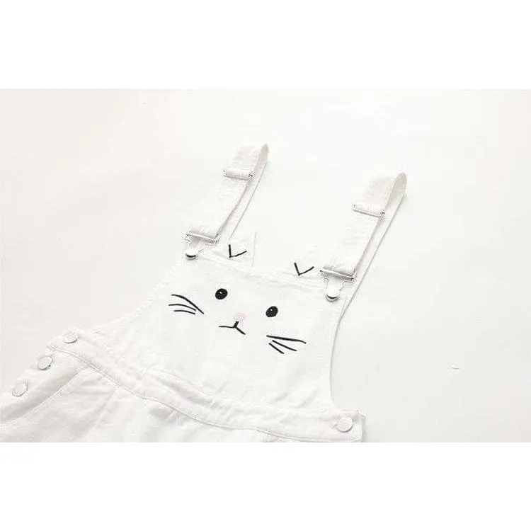 Cat Embroidery overall skirt