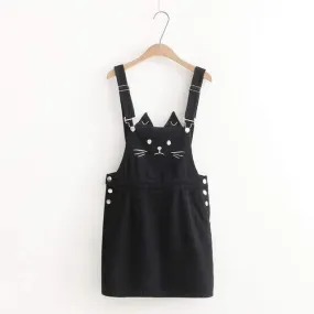 Cat Embroidery overall skirt