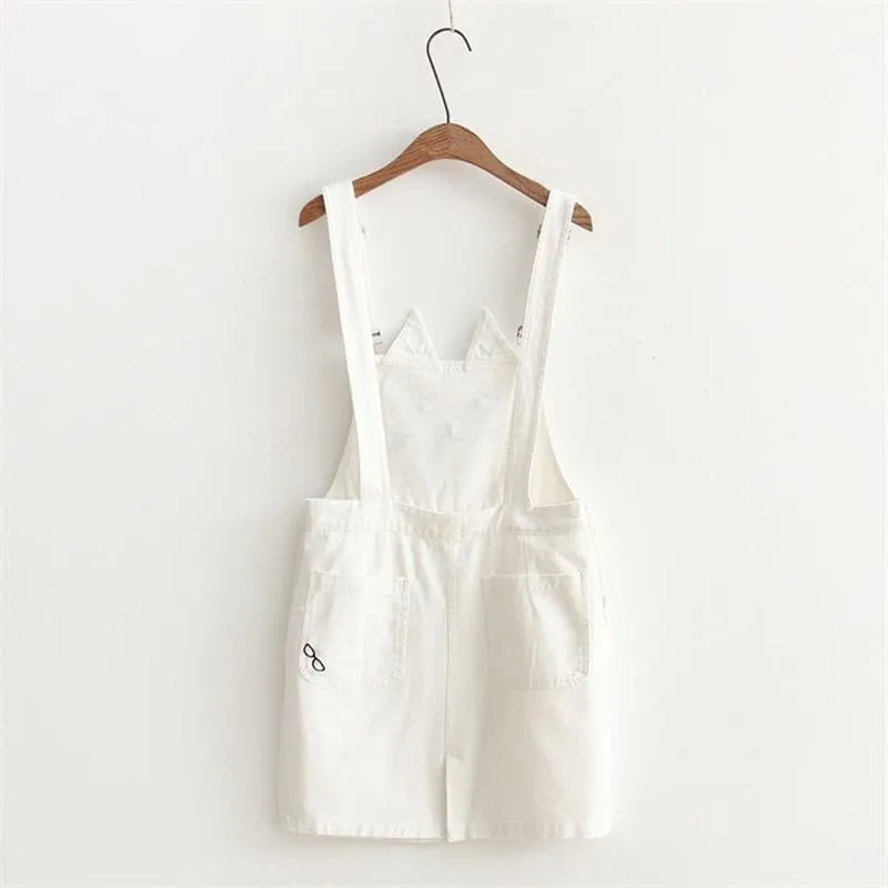 Cat Embroidery overall skirt