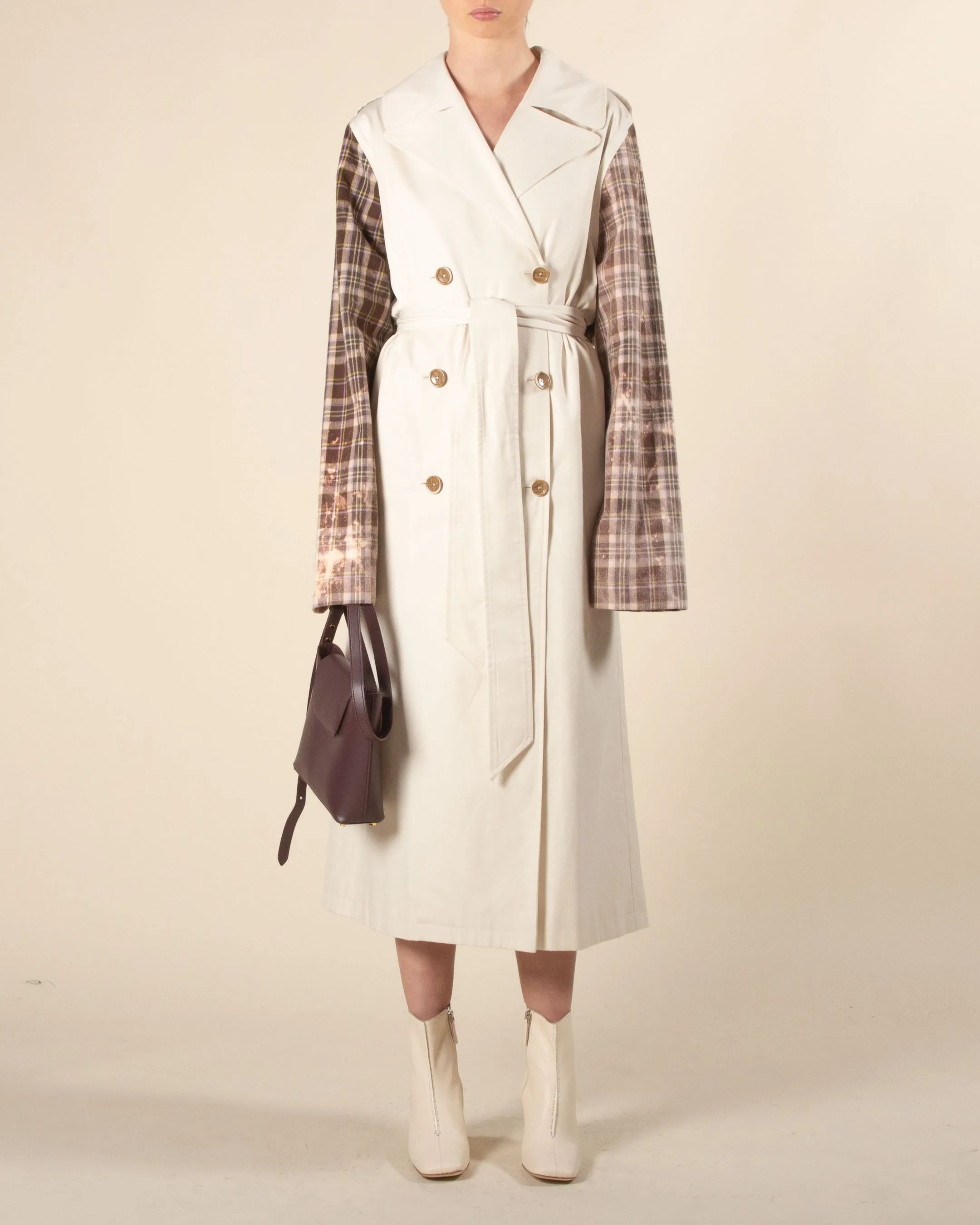 Checked Trench Coat