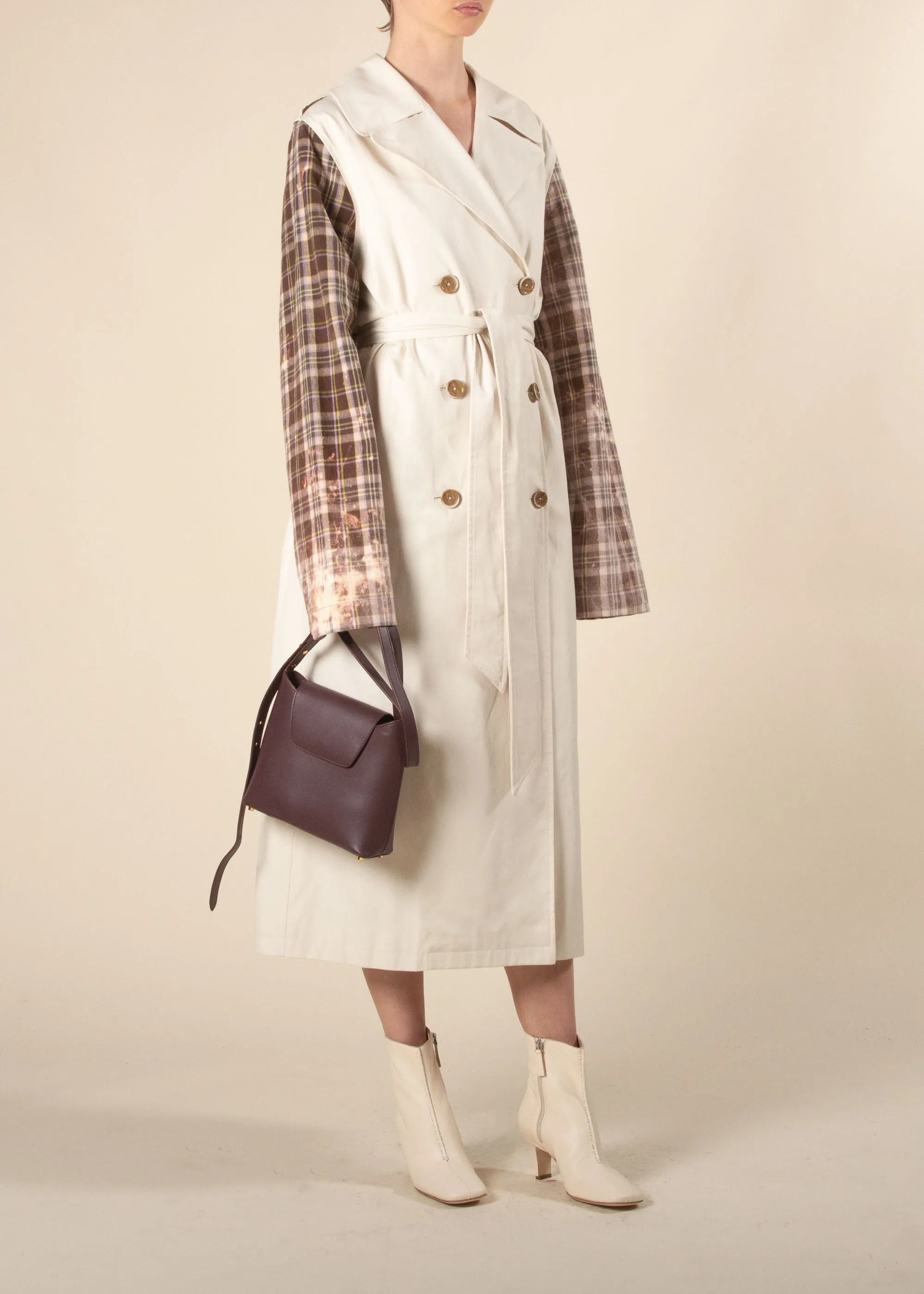Checked Trench Coat