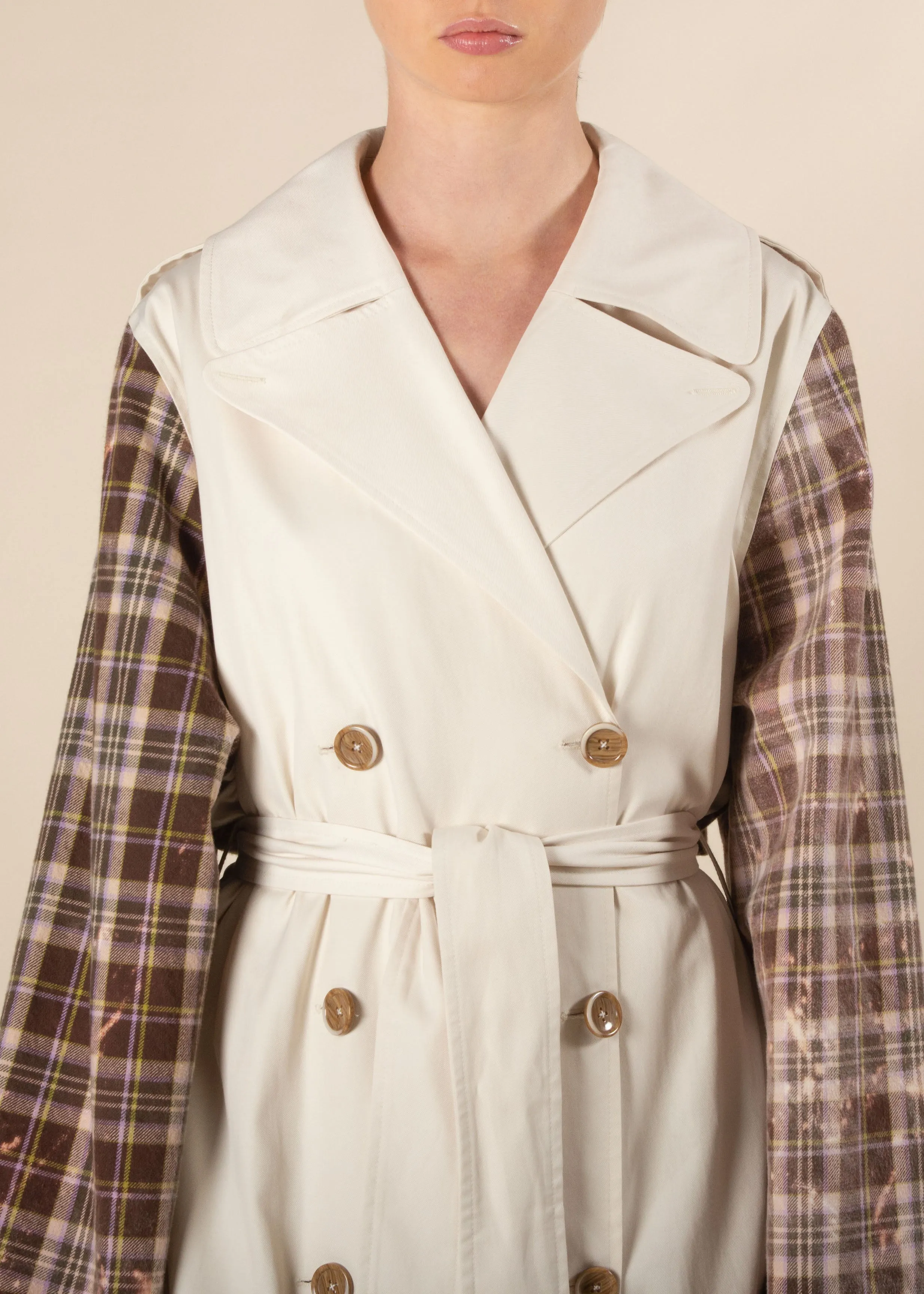 Checked Trench Coat