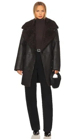 Citizens of Humanity Elodie Shearling Coat in Brown