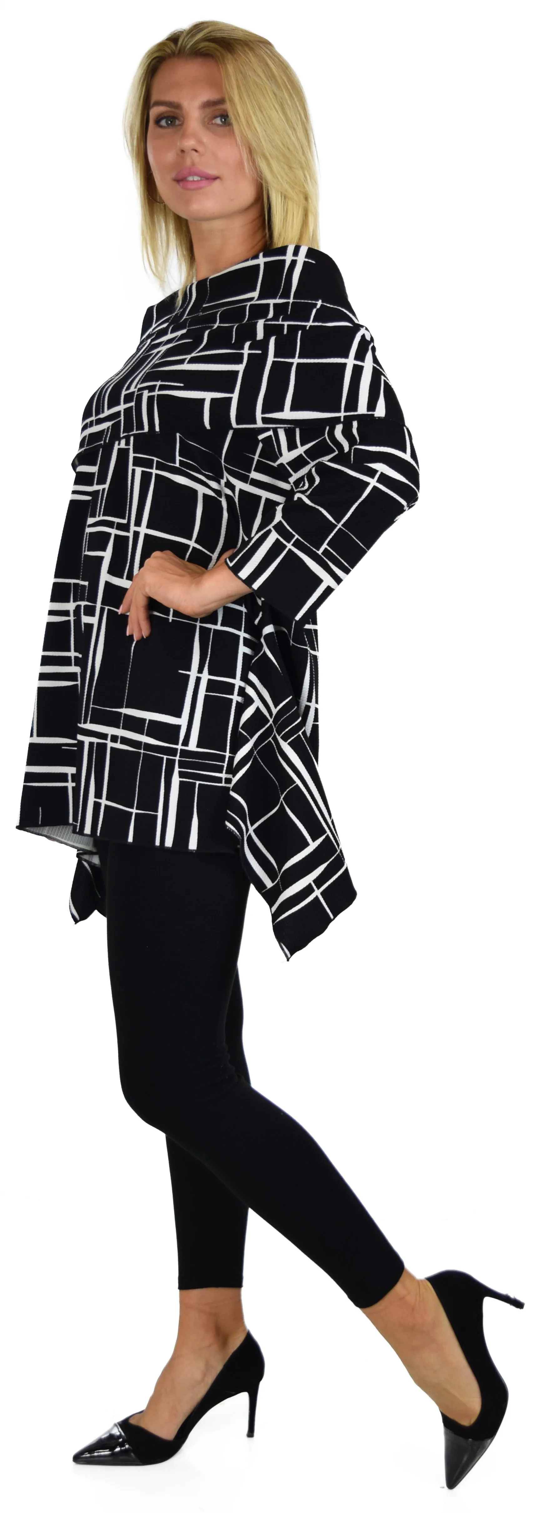 Copy of High End Tunic, Designer Tunic, Cowl Neck Tunic, Plus size tunic, Women Tunic, In premium Textured Fabric. L to 3XL