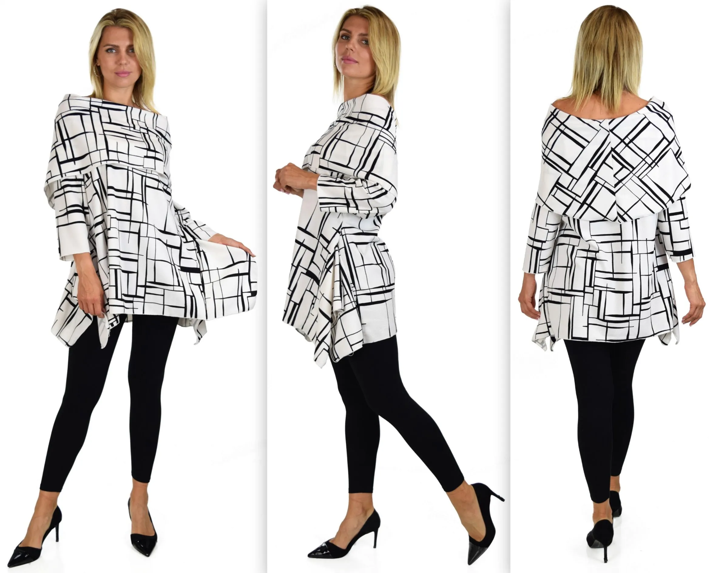 Copy of High End Tunic, Designer Tunic, Cowl Neck Tunic, Plus size tunic, Women Tunic, In premium Textured Fabric. L to 3XL