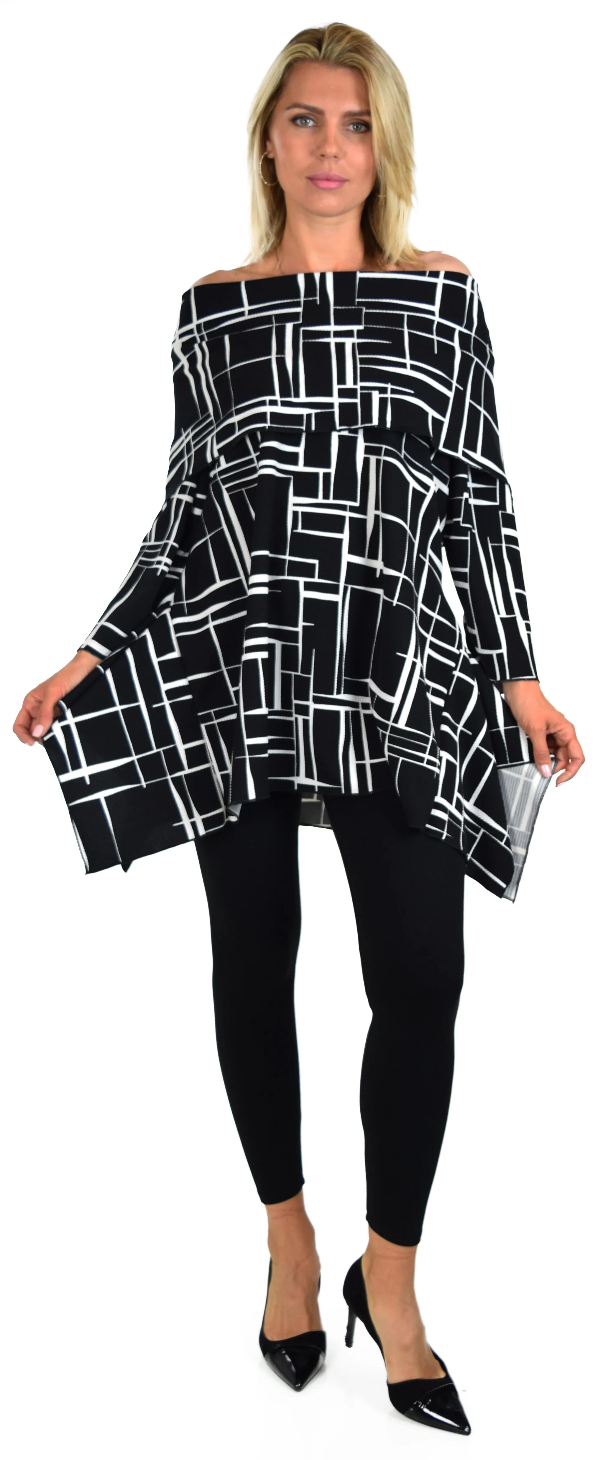 Copy of High End Tunic, Designer Tunic, Cowl Neck Tunic, Plus size tunic, Women Tunic, In premium Textured Fabric. L to 3XL