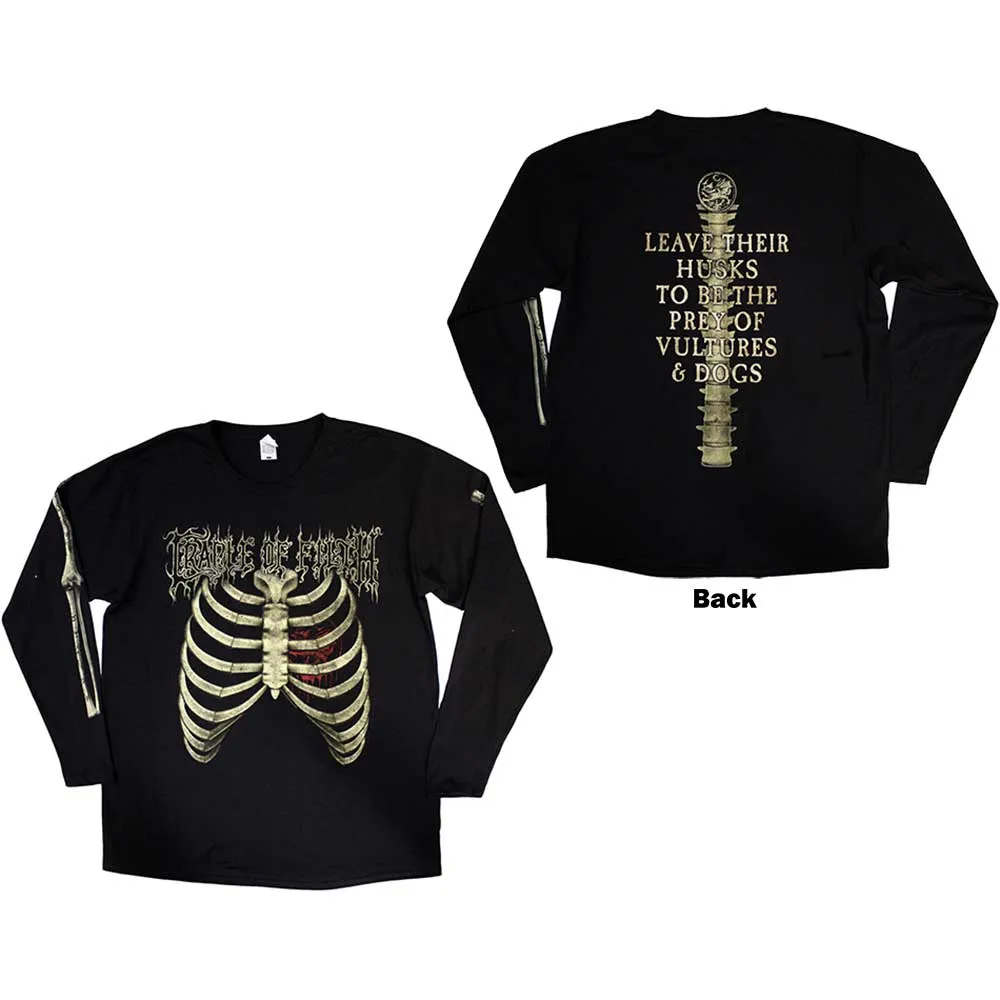 Cradle Of Filth | Official Long Sleeve Band T-Shirt | Skeleton (Back & Sleeve Print)