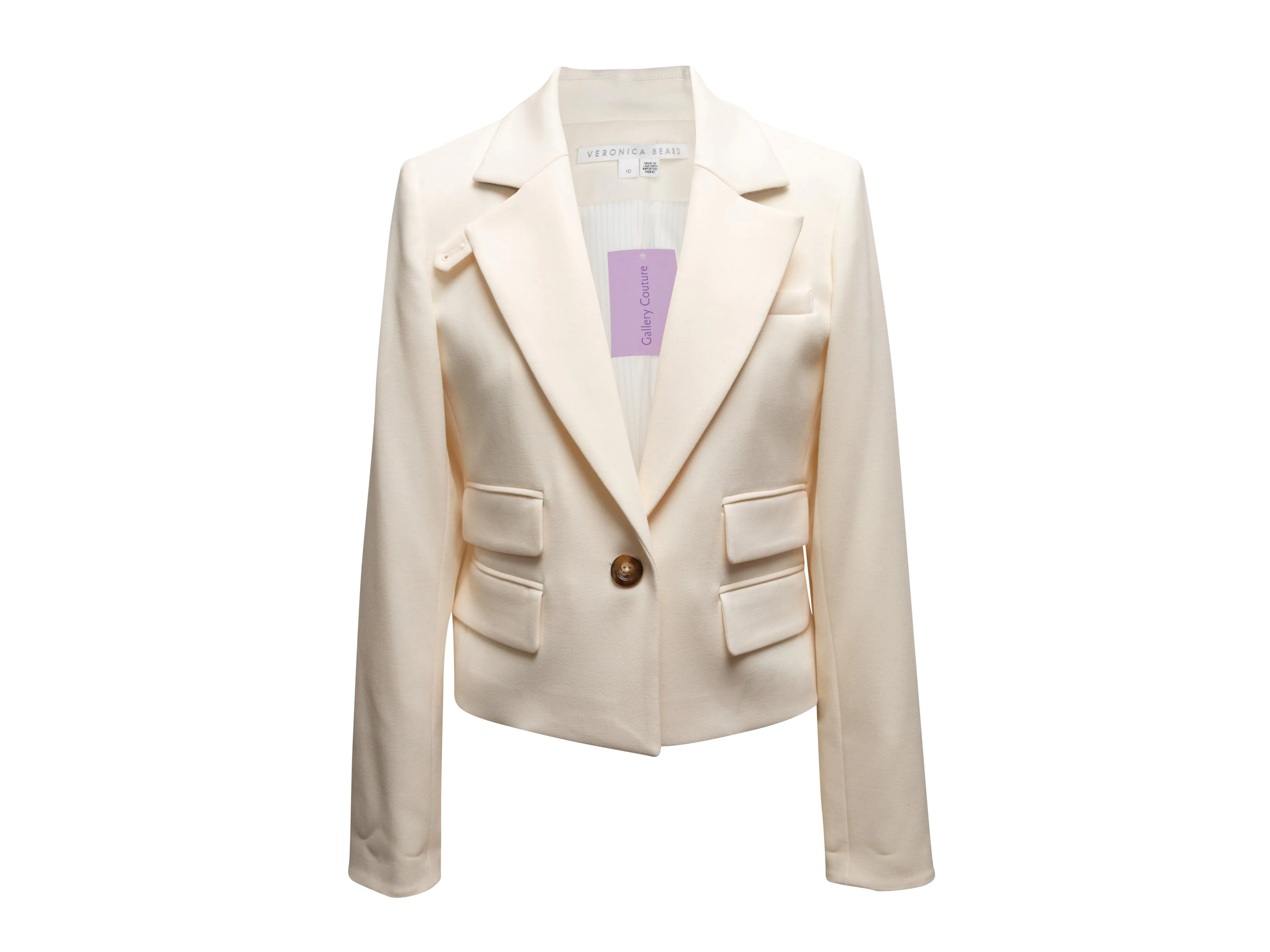 Cream Veronica Beard Single-Button Blazer Size US 10