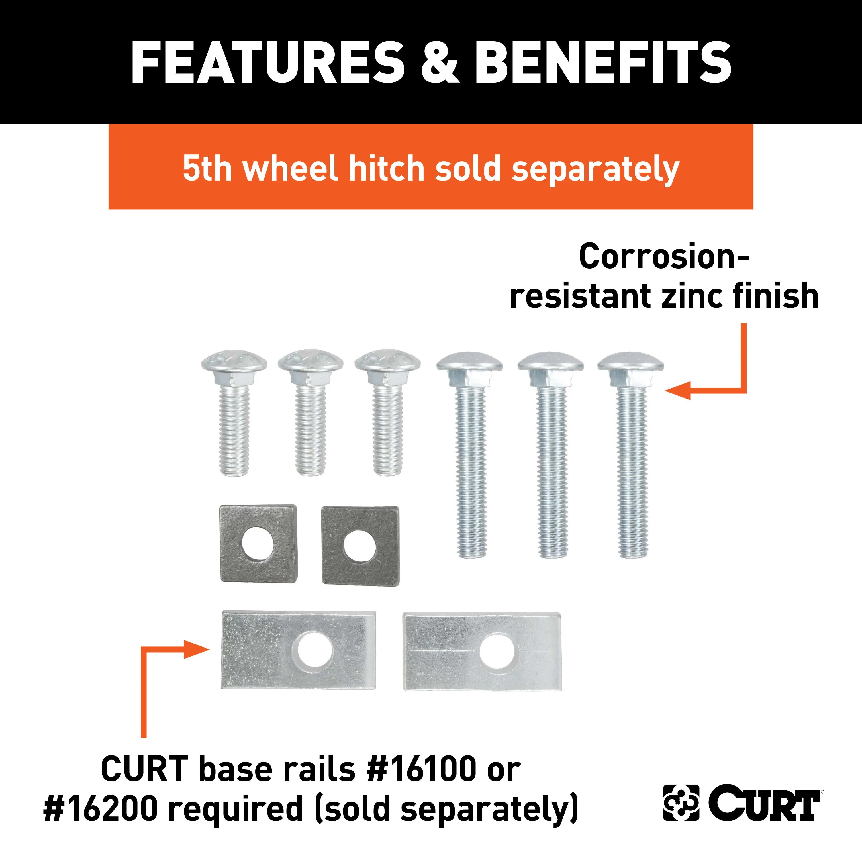 CURT 16304 Semi-Custom 5th Wheel Hardware; Select Toyota Tundra (Except Extended Crew Cab)