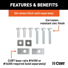 CURT 16304 Semi-Custom 5th Wheel Hardware; Select Toyota Tundra (Except Extended Crew Cab)