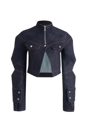 Davidson Cropped Blue Denim Jacket