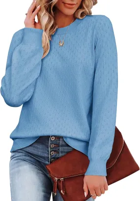 (DE Only) Zeagoo Women's Knitted Jumper Elegant Crew Neck Pullover