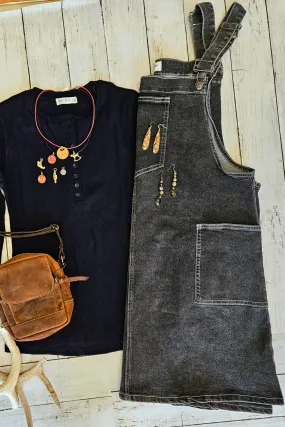 Denim Overall Mini Dress